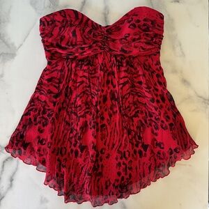 Express Strapless Animal Print Top